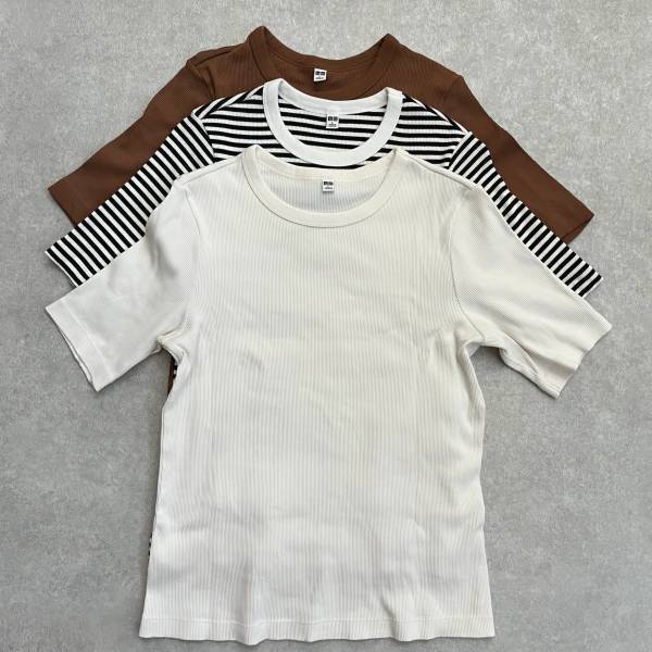 イロチ買いしちゃお～♡「シルエットもキレイ」【ユニクロ】“リブクルーネックT”が万能