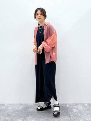 《着られてる感、ナシ！！》【グローバルワーク】低身長さんにおすすめ♡「カラーTワンピ」