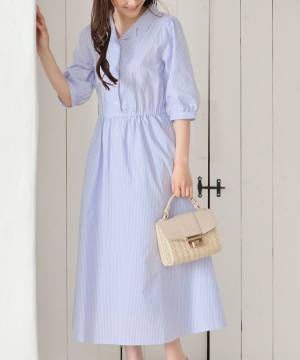 やっぱ「この柄」最強♡【ハニーズ】1枚あると助かるぅー！「ストライプ柄ワンピ」