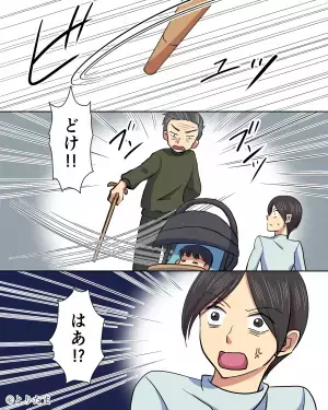 【客に狙われたベビーカー】店内でベビーカーを端に寄せた…次の瞬間！？→通りかかった”客の攻撃”に背筋が凍る！！