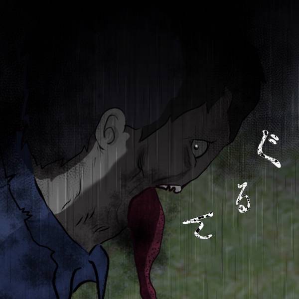 「え…？」雨の中、ずぶ濡れで立ち尽くす『謎の男』！？顔をのぞき込むと…→”まさかの顔”で思わずゾッ…