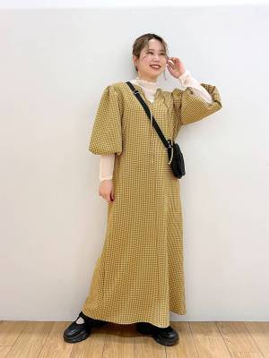 ちょちょ、可愛いやんッ♡【ローリーズファーム】”ぽわん袖”にキュン！「チェック柄ワンピ」