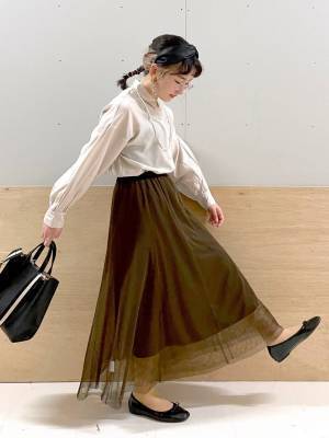 ついに『値下げ』！！【グローバルワーク】実はリバーシブル♡ ほの甘「チュールスカート」