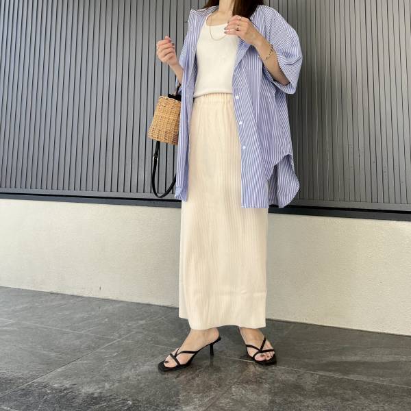 「オールシーズン着回し抜群」！着心地も最高！【リブナロースカート】は爽やかで夏らしい♡