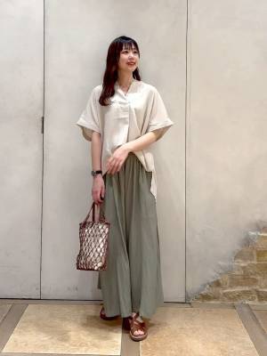 “好印象カラー”ってコレ♡【グローバルワーク】二の腕カバーも◎ 「ベージュトップス」