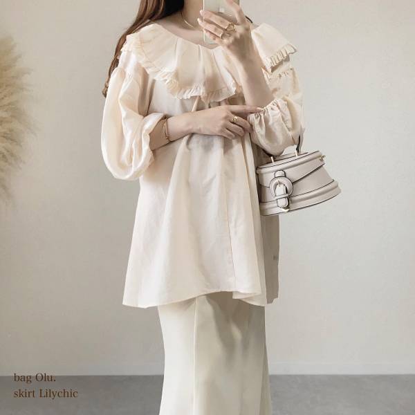 襟元カワイイ♡【Heather】着回し抜群！「フリルチュニック」