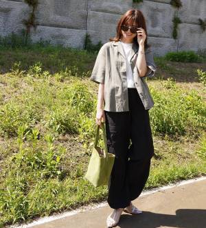 《羽織りに困ったら → これ一択！》【ユニクロ】ユニ女も”リピ買い”！ 名品「半袖シャツ」