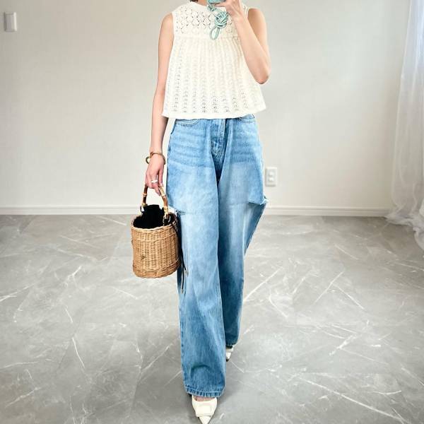 「夏の主役級」「最強」トップスが「可愛すぎる♡」【ZARA】「これ一枚でおしゃれさん」”夏ニットトップス”