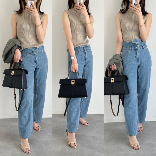 【GU】は「デニムが一番コスパいい」って噂♡”ウエストデザインジーンズ”はシンプルなのにオシャ見え