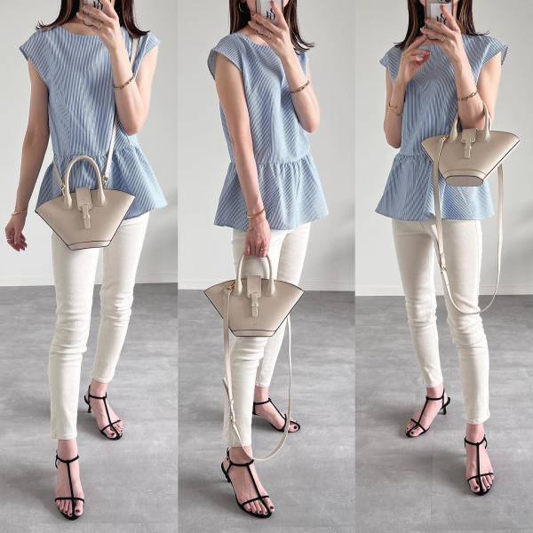 こんなの欲しかった！【GU】涼しげ素材の「ペプラムブラウス」