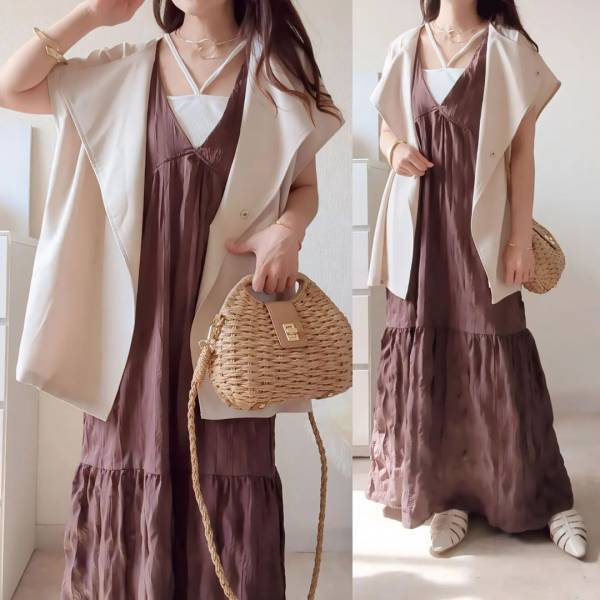 全色「コンプリート」！！「色味可愛すぎ」天才♡【しまむら】”ブラウンワッシャーワンピ”特集