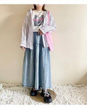 「発見して即買い」可愛すぎだろ～～っ♡【しまむら】ヘビロテ確実”デニムスカート”集