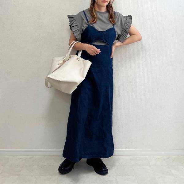 即購入！！「めちゃくちゃ楽ちん」で最っ高♡【しまむら】”デニムワンピ”がかわいい