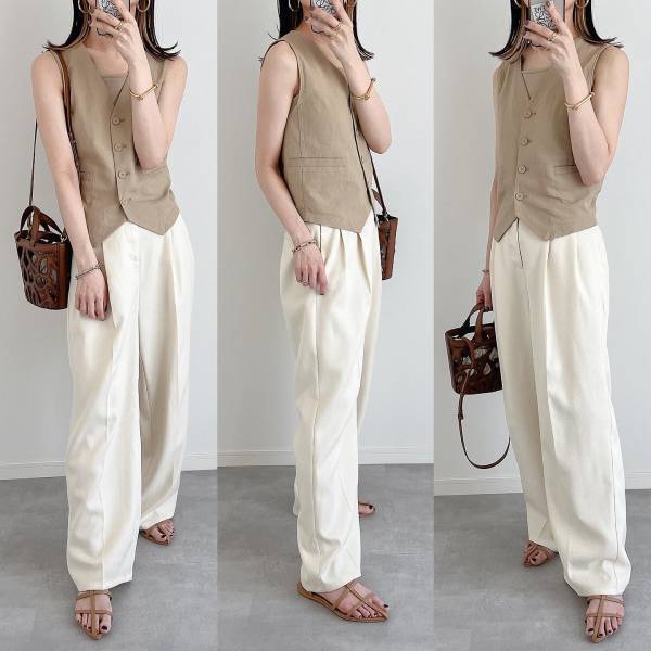 《どう着ればいい？ → 解決！》【GU】センス感じるわぁ♡ 「ベスト＆ジレコーデ」