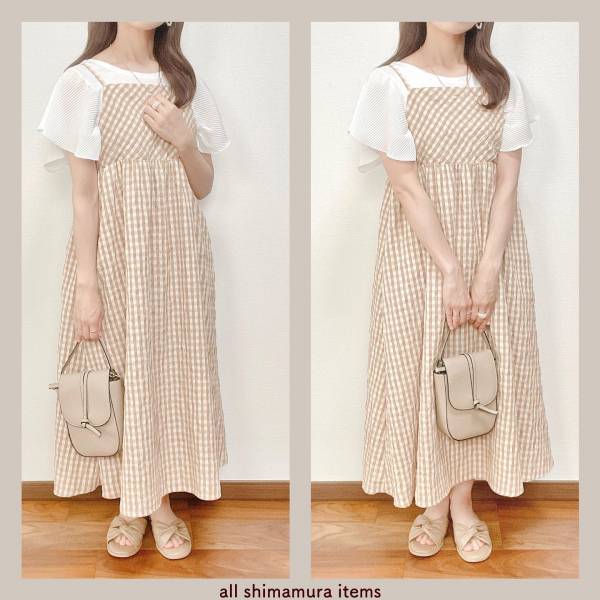 実は、ぜーんぶ【しまむら】です♡ 高見えにも程があるッ（泣）「淡色ワンピ」