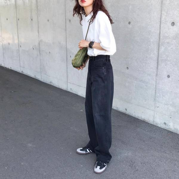 「Tシャツ × バギージーンズ」が気分♡【ユニクロ】ヘルシーに着たい！ジーンズコーデ