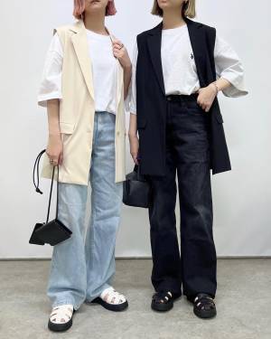 「Tシャツ × バギージーンズ」が気分♡【ユニクロ】ヘルシーに着たい！ジーンズコーデ