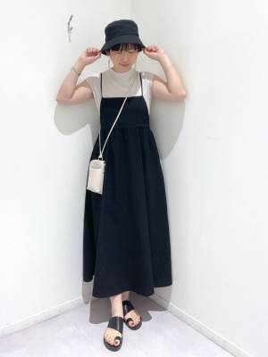 トレンドど真ん中キタッ♡【グローバルワーク】今っぽシルエット！「ポコポコキャミワンピ」