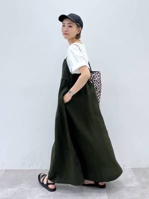 トレンドど真ん中キタッ♡【グローバルワーク】今っぽシルエット！「ポコポコキャミワンピ」