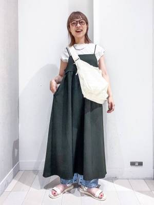 ＜360度可愛いッ♡♡＞【グローバルワーク】ぽこぽこ素材で、今っぽ！「夏キャミワンピ」