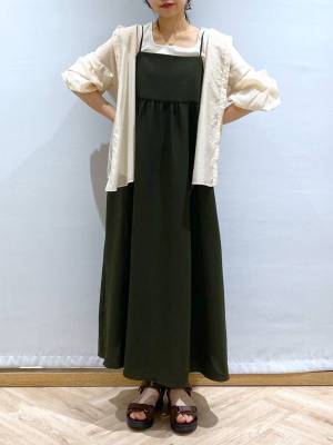 ＜360度可愛いッ♡♡＞【グローバルワーク】ぽこぽこ素材で、今っぽ！「夏キャミワンピ」