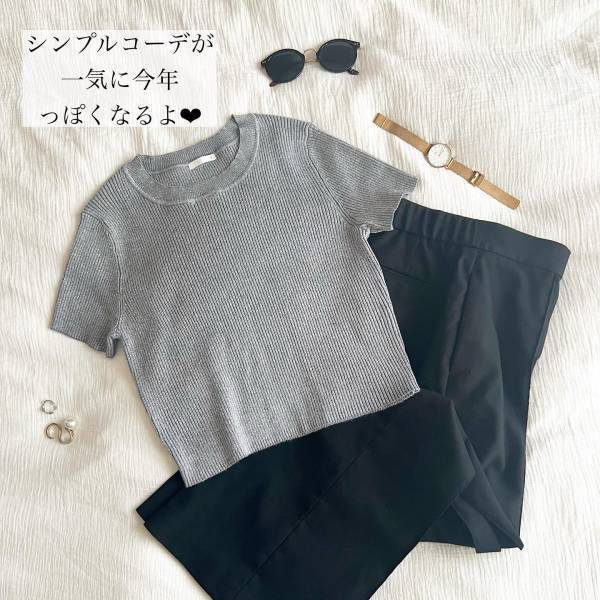 「かわいーぃ」！！！【GU】《新作》”ラメクロップドセーター”は「もっちり系」の着心地！！