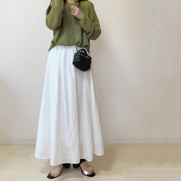 ボリューム感がほんっとに可愛い！！【GU】「着回し力」スゴッ！”ボリュームフレアロングスカート”コーデ特集