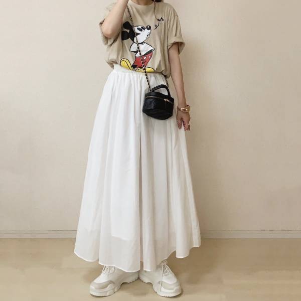 ボリューム感がほんっとに可愛い！！【GU】「着回し力」スゴッ！”ボリュームフレアロングスカート”コーデ特集