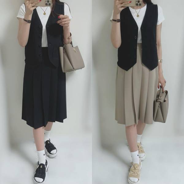 「あー可愛い♡」「これは神スカート」と感動！【GU】シルエット「好み」と噂の”プリーツミディスカート”