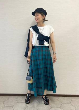 とにかく可愛いッ♡♡ 【ROPÉ PICNIC】オンオフOK◎「主役級チェックスカート」