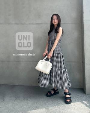 やっぱ『モノトーン』一択かも♡ 【ユニクロ】脚長効果も狙える！「大人っぽワンピ」