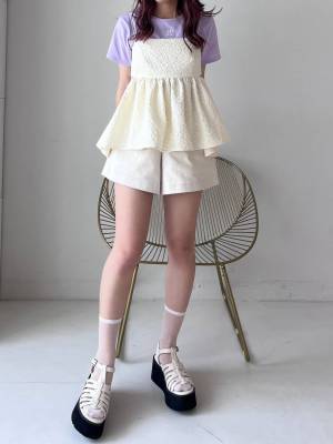 着回し力やば♡【Heather】さりげないアクセントにきゅん！「ロゴ刺繍Tシャツ」