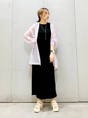 シルエット美人♡【ローリーズファーム】1枚でさらっと着られる！「ノースリワンピ」