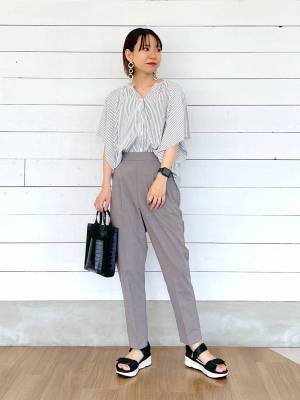 何枚でも欲しい！！【グローバルワーク】二の腕カバーもばっちり◎「半袖ブラウス」