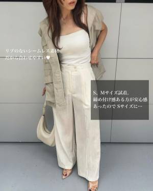 「夏に超使えそう」「良く着てる」と愛用者多数！【ユニクロ】2色買いした“チューブトップ”を紹介