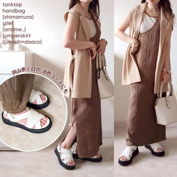 買い足すなら『白』一択♡【しまむら】きれいめ感、爆上がり！「ホワイトサンダル」