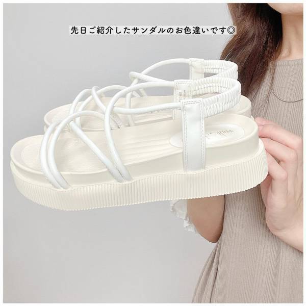 買い足すなら『白』一択♡【しまむら】きれいめ感、爆上がり！「ホワイトサンダル」