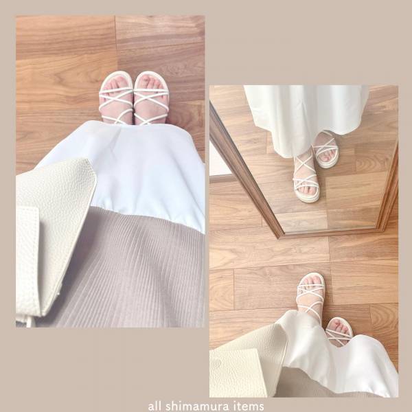 買い足すなら『白』一択♡【しまむら】きれいめ感、爆上がり！「ホワイトサンダル」