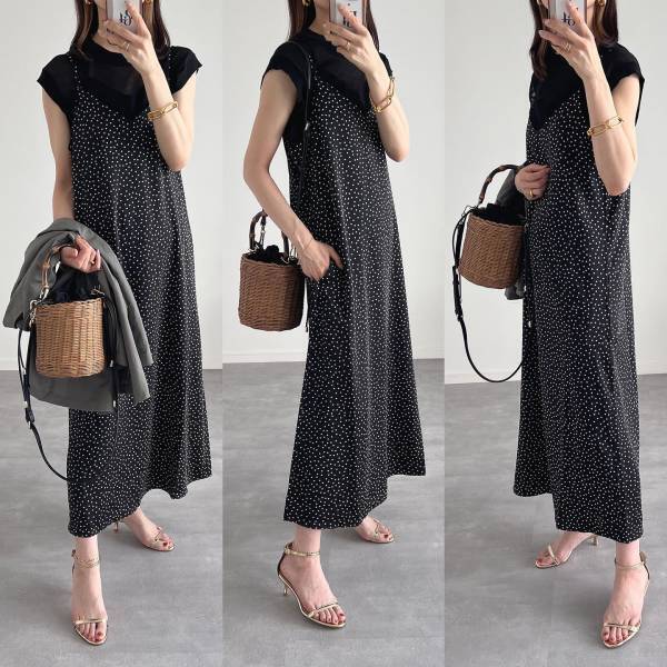 さすが【GU】だわ♡ 360度どこから見ても可愛い！ 大人っぽ「キャミワンピ」