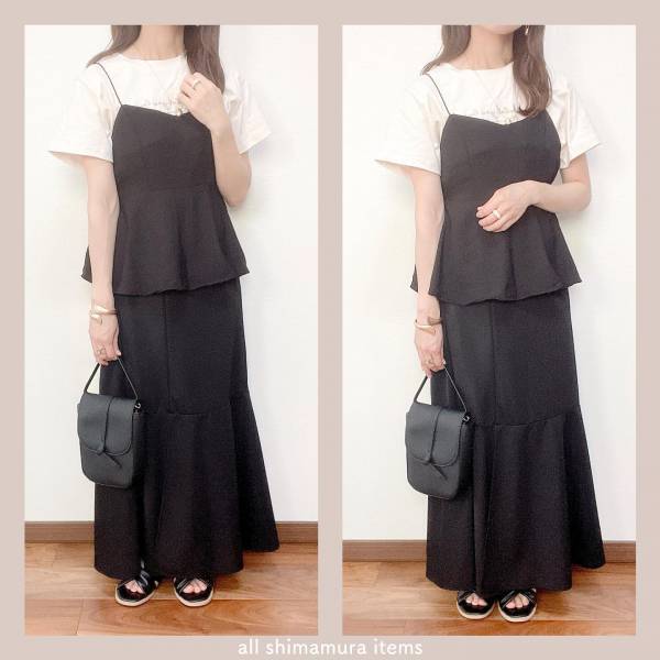 迷ったら『黒』一択！！【しまむら】マンネリ解消にぴったり◎「高見えビスチェ」