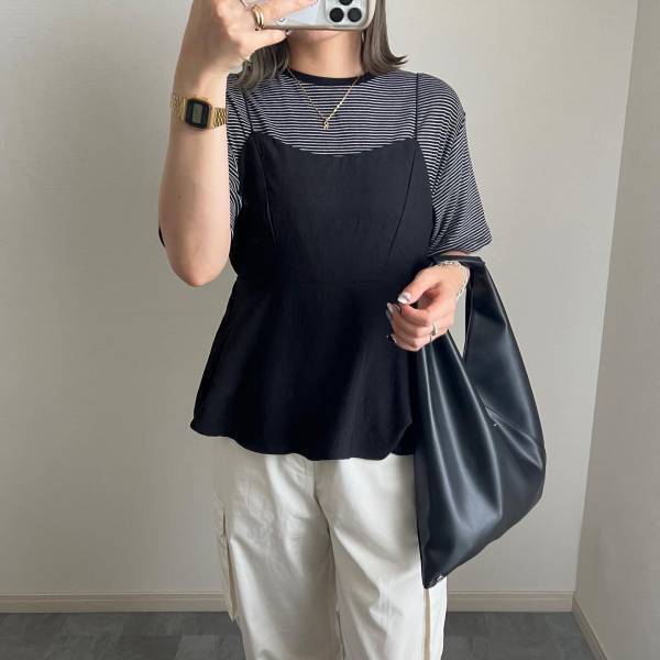 迷ったら『黒』一択！！【しまむら】マンネリ解消にぴったり◎「高見えビスチェ」