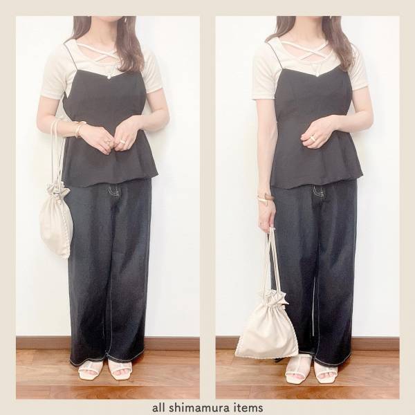 迷ったら『黒』一択！！【しまむら】マンネリ解消にぴったり◎「高見えビスチェ」