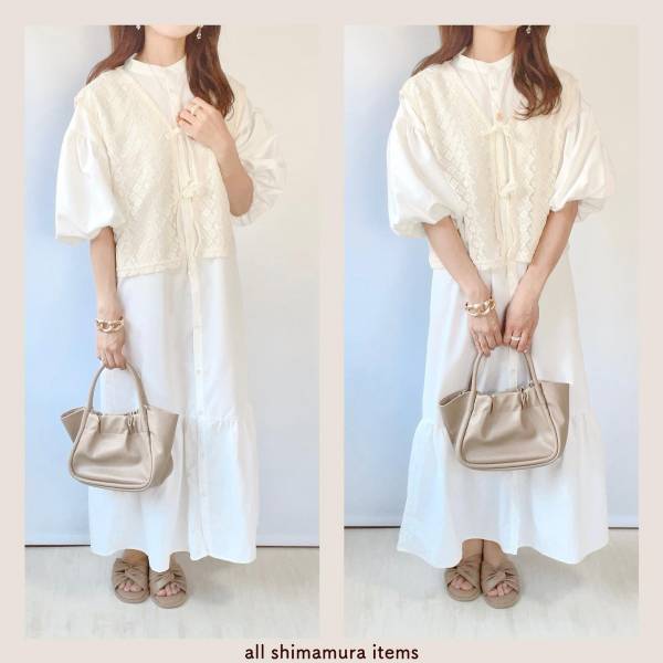 ぽわん袖に、キュン♡ 【しまむら】1枚でも大活躍！ あると助かる「1軍シャツワンピ」
