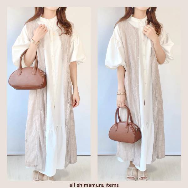 ぽわん袖に、キュン♡ 【しまむら】1枚でも大活躍！ あると助かる「1軍シャツワンピ」