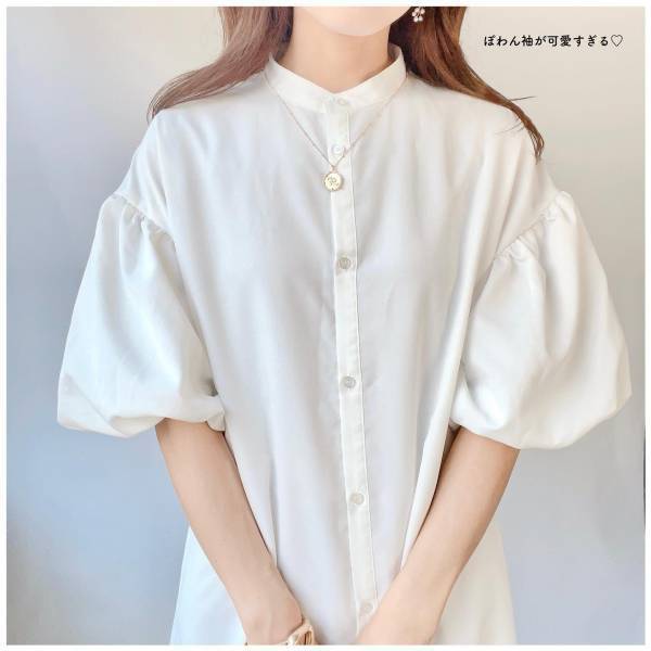 ぽわん袖に、キュン♡ 【しまむら】1枚でも大活躍！ あると助かる「1軍シャツワンピ」