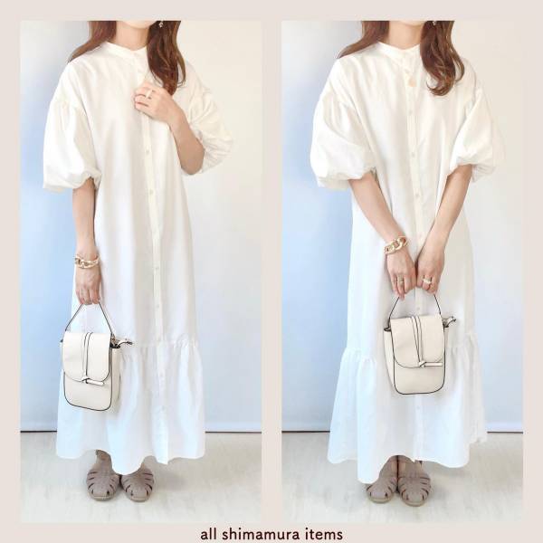 ぽわん袖に、キュン♡ 【しまむら】1枚でも大活躍！ あると助かる「1軍シャツワンピ」