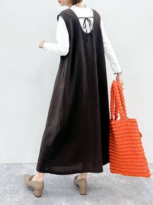 今ならお値下げだって！！【グローバルワーク】デザインも機能性も◎ 「バックリボンワンピ」