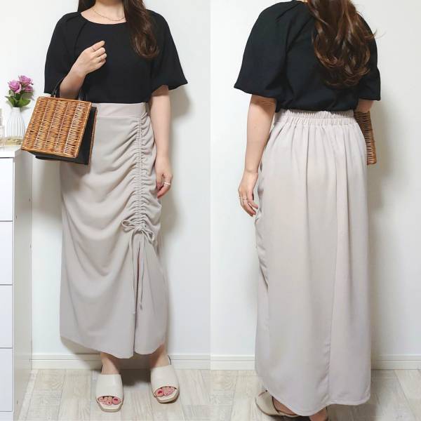 「安くてかわいい」の見つけた♡【しまむら】「驚き」の＜1089円＞”シャーリングナロースカート”が可愛すぎる♡