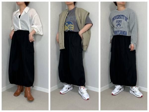 今年っぽ「カーゴデザイン」に惚れた！【しまむら】「優れモノ♡」”バルーンカーゴスカート”