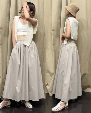 ＜大人かわいいが叶う♡＞「2サイズ」で買った！！【ユニクロ】「取り入れやすい」”ボリュームロングスカート”